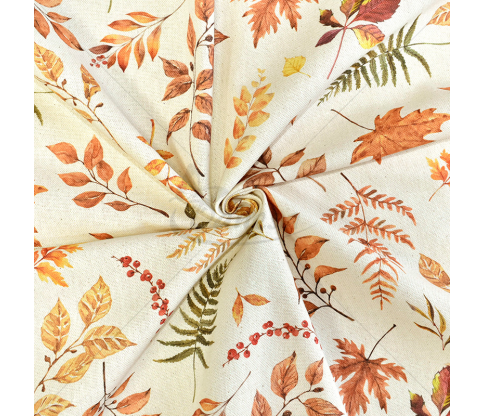 Linen imitation, Autumn leaves pattern