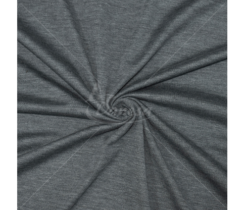 Silk with cotton, knitted fabric, dark grey color