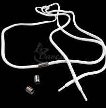 Elastic Shoelaces with Screw-On Lock, 100 cm, White
