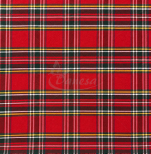 Checked Cotton Fabric, Red Tartan Pattern