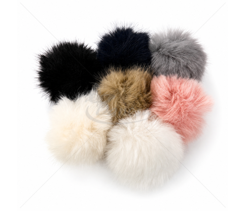 Faux Fur Pom Pom for Hats and Accessories, 12 cm