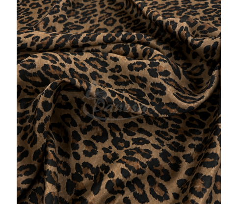 Plonas ir švelnus viskozinis audinys su karameliniu leopardo raštu
