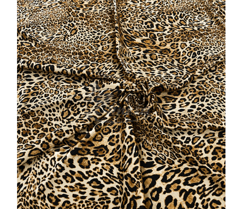 Plonas ir švelnus viskozinis audinys su leopardo raštu