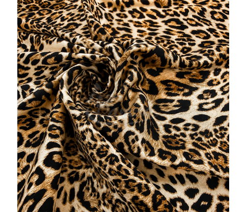 Plonas ir švelnus viskozinis audinys su leopardo raštu