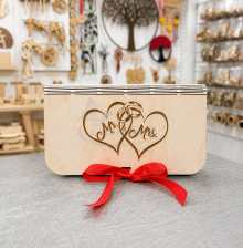 Engraved Wooden Wedding Money Gift Box “Mr &amp; Mrs”