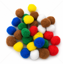 Spalvoti pom pom burbulai, 50 mm, 30 vnt.