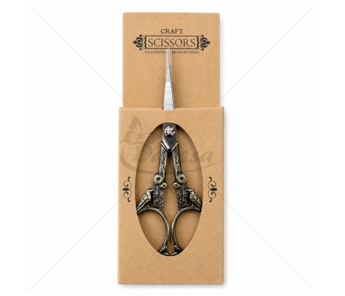 Decorative Embroidery Scissors with Bird and Floral Motifs