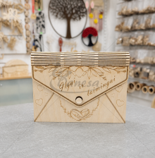 Wooden Wedding Money Envelope “Happily Ever After” 17 × 13 cm