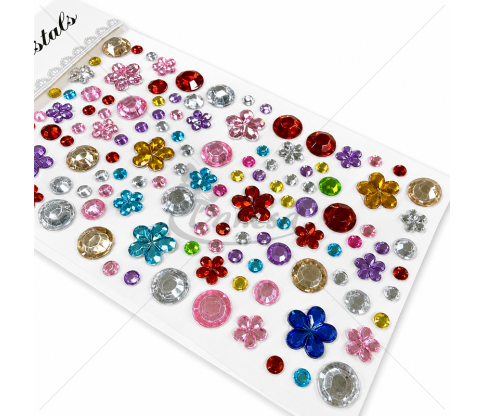 Self-Adhesive Decorative Crystals and Flowers