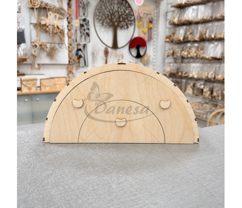 Large Two-Tier Wooden Storage Box with Compartments