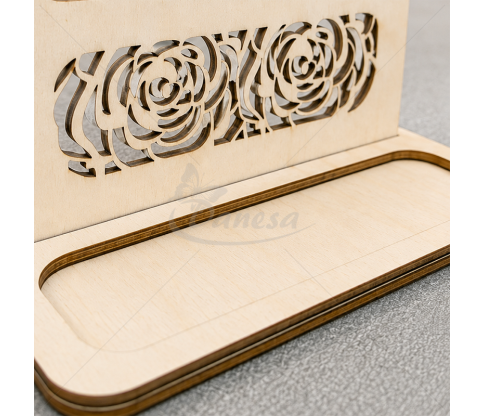 Wooden Jewellery Stand for Earrings and Rings 15 × 15 cm