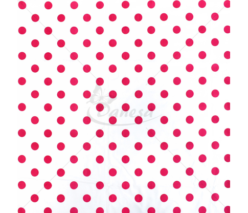 Cotton Fabric, white with pink polka dots