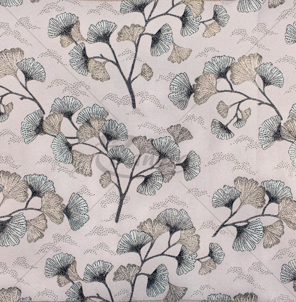 Gobelenas "Ginkmedžio lapai", rausva/sidabro spalva