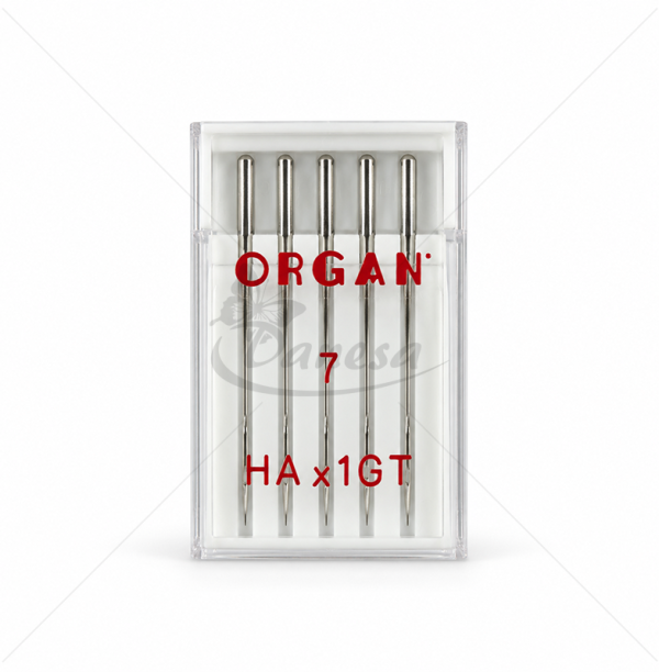 Иглы ORGAN HAx1GT SILK для бытовых швейных машин для тонких тканей 55/7