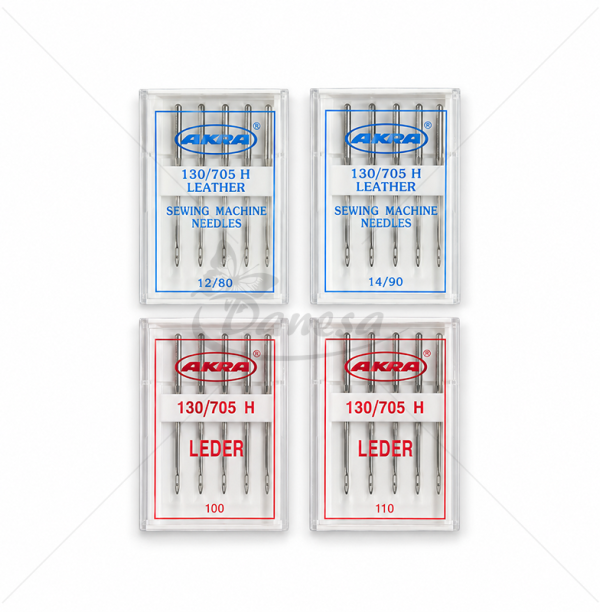 AKRA 130/705 H LEATHER Needles for Domestic Sewing Machines – 80, 90, 100, 110