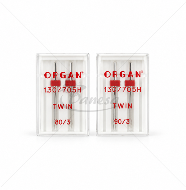 ORGAN 130/705H TWIN Twin Needle for Domestic Sewing Machines, 3 mm – 80, 90