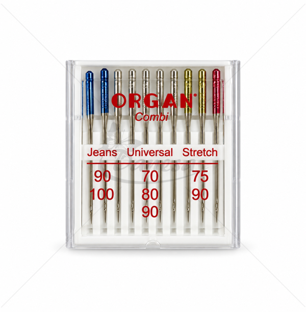 Набор игл ORGAN Combi для бытовых швейных машин для разных тканей