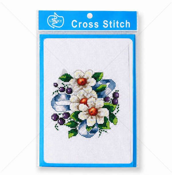 Cross Stitch Kit “White Flowers”
