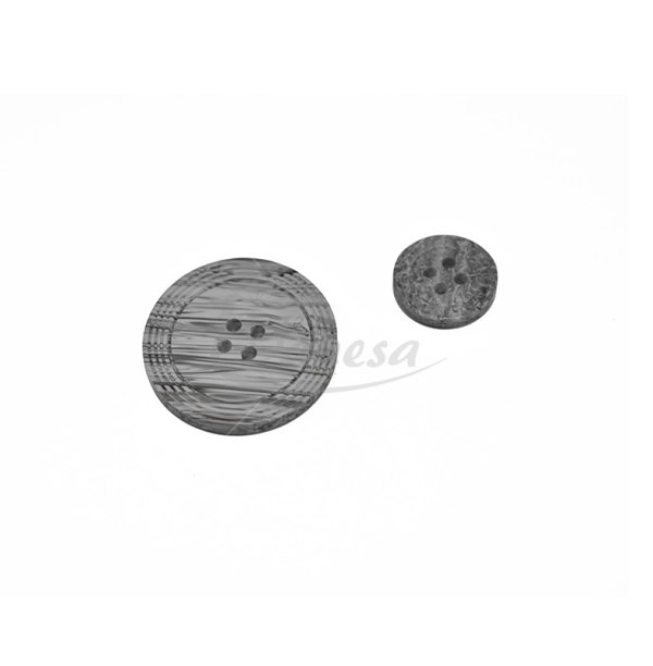 Grey classic plastic four-hole sewing buttons 24L-44L
