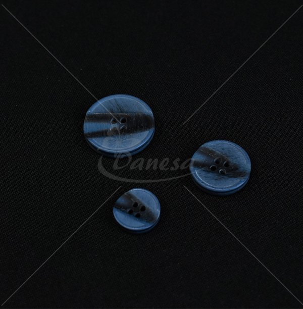 Blue matte concave plastic four-hole sewing buttons 24L-40L
