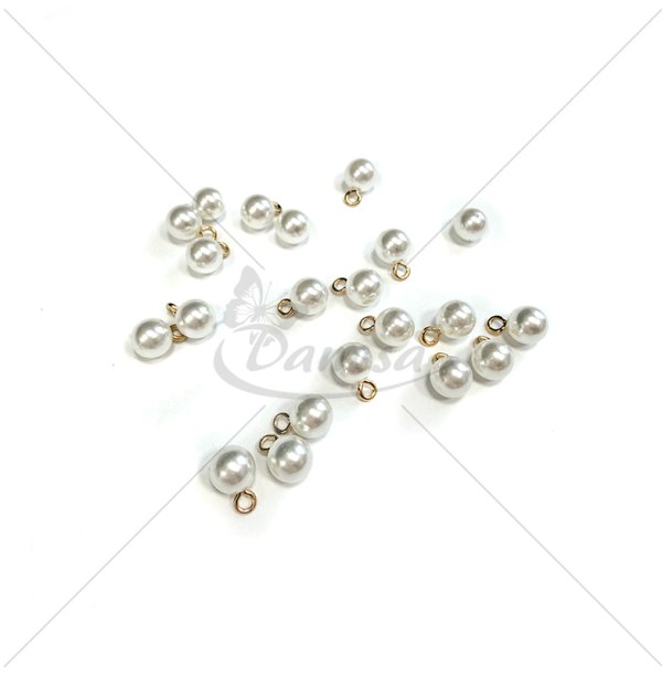 White decorative pearl button “Pearl” 18L