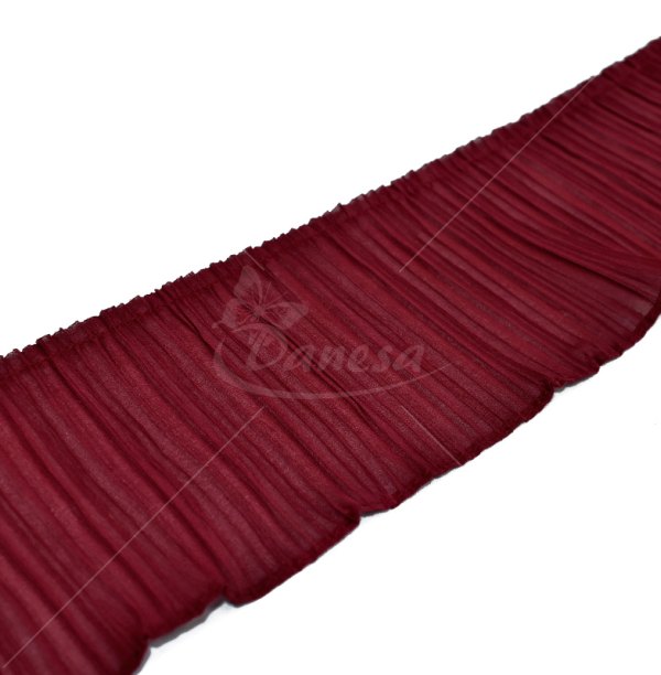 Wide, pleated chiffon ribbon
