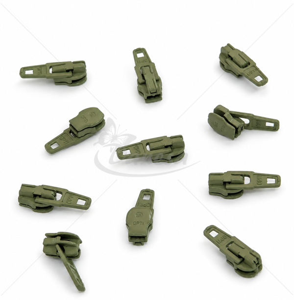 Spiral Zipper S3 Slider (Green) Opti