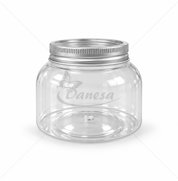 Transparent Plastic Storage Jar with Lid, 9 × 7 cm