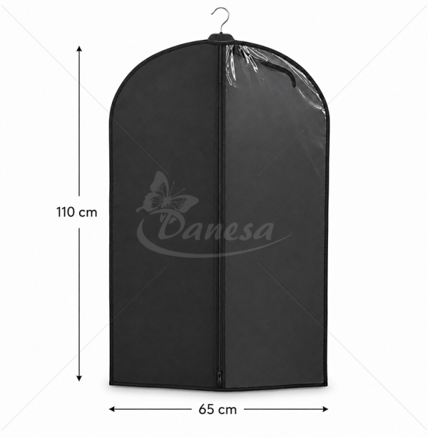 Protective Fabric Garment Bag “Lux”, Black, 65 × 110 cm