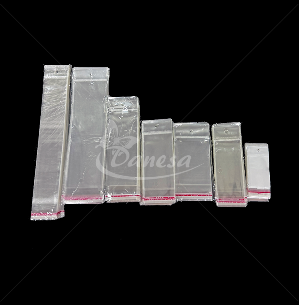Transparent Self-Adhesive Hanging Bags in Various Sizes (100 pcs)
