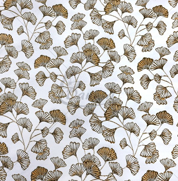 Tapestry "Ginkgo Leaves", white/yellow color