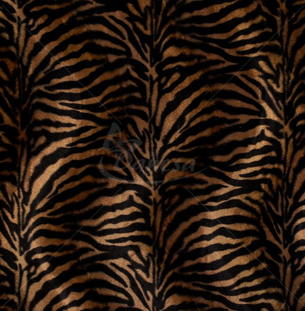 Faux fur, striped, black-brown color