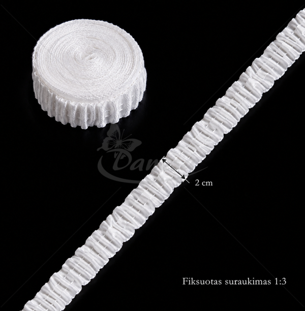 2 cm Curtain Pleating Tape, Gathering Ratio 1:3