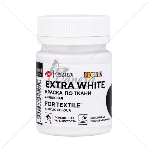 Acrylic paint for fabric DECOLA Extra White