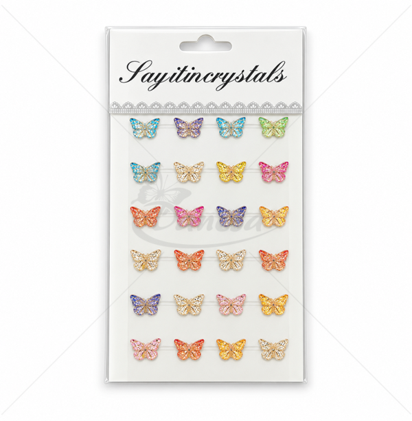 Adhesive Multicolored Butterflies, 24 pcs.