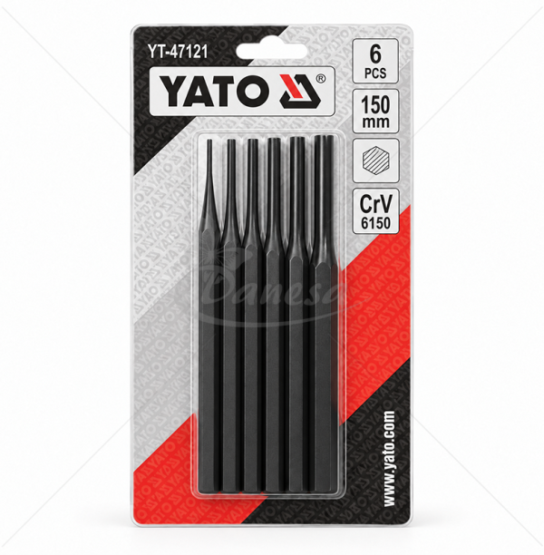 YATO Pin Punch Set, 6 pcs, 150 mm