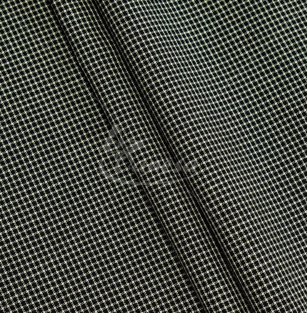 Suit fabric, small checkers, black/white color