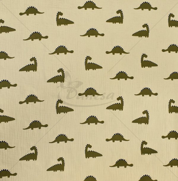 Muslinas su raštu „Dinozauras"