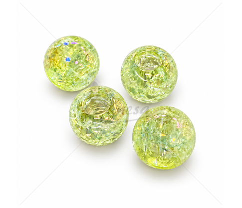 Large Crackle Plastic Beads with Aurora Shine 20 mm – 4 pcs