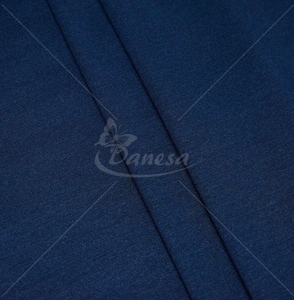 Natural silk with elastane, knitted fabric, dark blue color