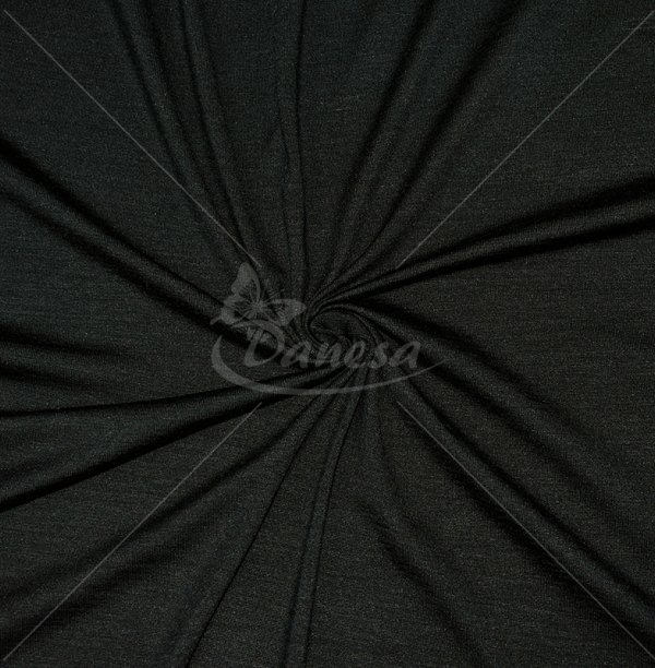 Natural silk with elastane, knitted fabric, black color