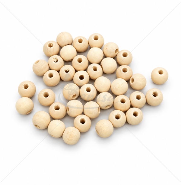 Natural Wooden Beads with Large Hole 14 mm – 40 pcs