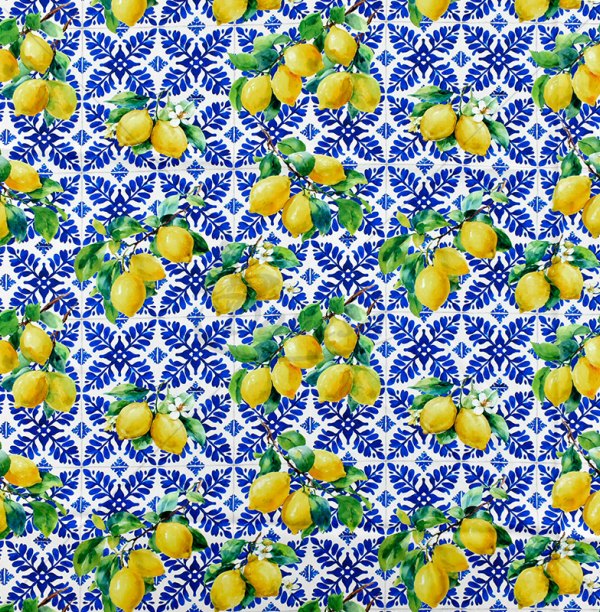 Cotton and viscose fabric "Lemons"
