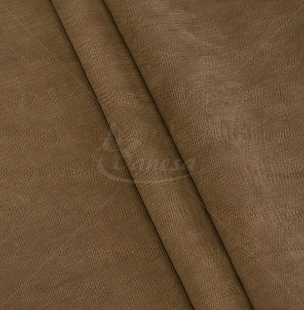 Blackout curtain fabric, velvet structure, brown color