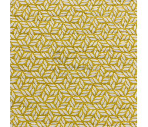 Double-Sided Quilted Cotton Fabric with Leaf and Floral Print