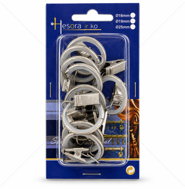 Curtain Rod Rings with Clips for Quieter Curtain Sliding