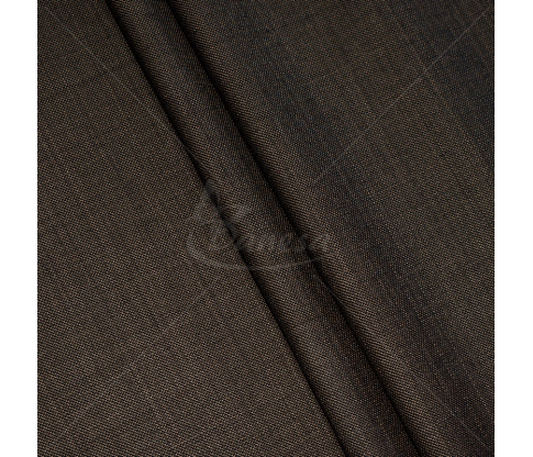 Suit fabric, Virgin Wool, mottled weave, dark brown color
