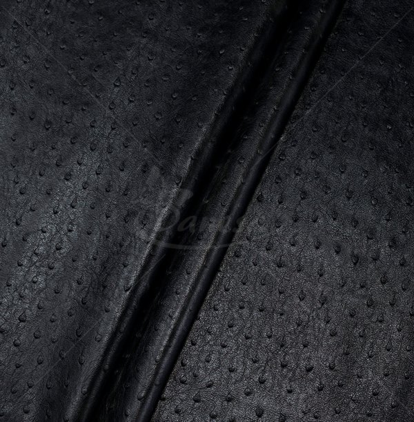 Faux leather, ostrich skin imitation, black color