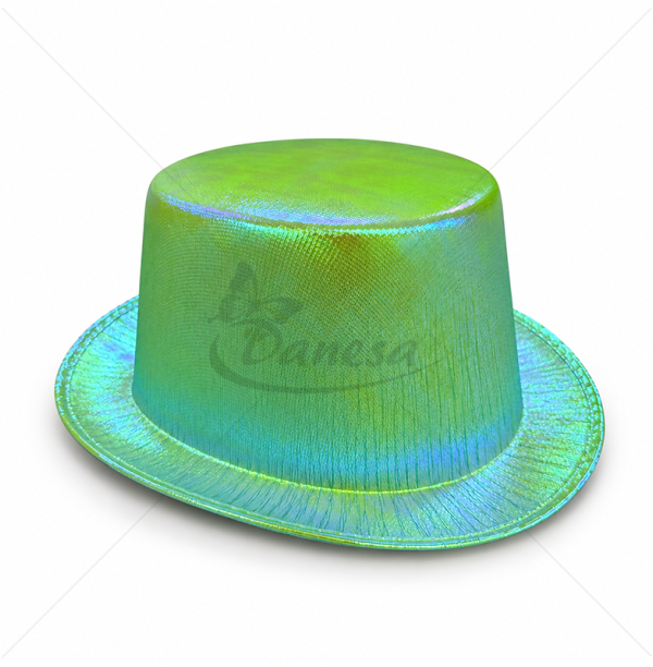 Metallic hat with Aurora Borealis effect