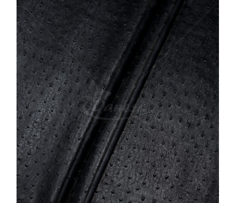 Faux leather, ostrich skin imitation, black color